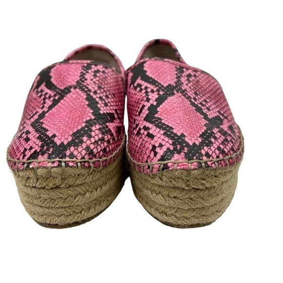 𝅺STEVE Madden Pink & Black Snakeskin Platform Espadrilles Woman’s Size 6.5 - Picture 8 of 12